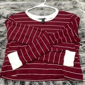 Cropped Maroon Long Sleeve Shirt